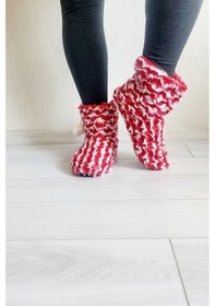 Resim Kadın Kışlık Panduf Kırmızı 