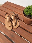 Resim DaphneSandals El Yapımı Hakiki Deri Natural Kadın Sandalet - 2052 