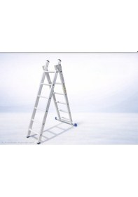 Resim Ege Akrobat 2x3 Mt 6 Metre 2 Sürgülü A Tipi 2x10 Basamak Alüminyum Merdiven Elektrikçi & Tadilat Merdiveni 