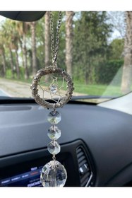 Resim Araç Balkon Aksesuar New Kristal Taşlı Düş Kapanı Araç Dikiz Aynası Süsü 