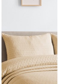 Resim Santa Yatak Örtüsü Çift Kişilik Krem Krem 