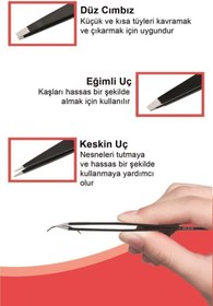 Resim MUJGAN Profesyonel 3'lü Siyah Deri Çantalı Cımbız Seti 