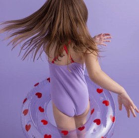 Resim Swim Essentials Sweet Hearts Lilac Yüzme Simidi 55cm 
