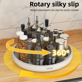 Resim 1 adet Mutfak Döner Tablası Çok Fonksiyonlu Tezgah Üstü Baharat Şişesi Soya Sosu Sirke Saklama Rafı Depolama Plakası 360 Döndürme Depolama Rafı 