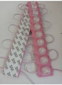Resim 12 Volt 1.5 Watt Tek Mercekli Modül Led Pembe (10 Adet) 