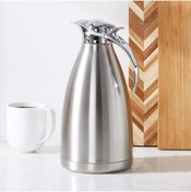 Resim Crate & Barrel 2L Termal Kahve Sürahisi, Zarif Kavisli Sap, Yüksek Kalite Paslanmaz Çelik 