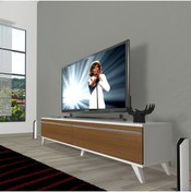 Resim Decoraktiv Eko 140t Mdf Retro Tv Ünitesi Tv Sehpası - Beyaz - Ceviz 