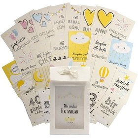 Resim Mine Memory Bebek - Hamile Fotoğraf Anı Hatıra Kartı Seti 40 Adet - Hediyelik Soft Siyah Çok Renkli 