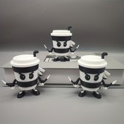 Resim Kapuçino Suikastçı Ninja Heykeli - Çift Kılıçlı Ninja Tasarımı, Kapaklı Sevimli Kahve Fincanı Dekoru - Ev, Ofis, Kafe, Bar İçin Masa Süsü - Anime, Manga ve Kahve Tutkunları İçin Benzersiz Hediye - Dayanıklı Hafif Plastik Figür, Kafe Sergisi, Eğlenceli Tasarım, El Yapımı Görünüm, Yenilikçi Ürün, Manga Merakı 
