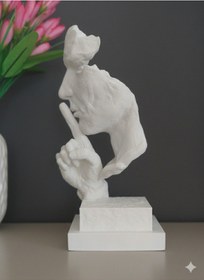 Resim Suskunluk Heykeli - Modern Sanat Beton Görünümlü 3d Baskı - 25 Cm 