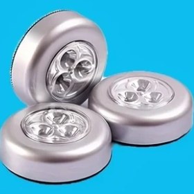 Resim Topnotch 3 Adet Led Dokunmatik Yuvarlak Yapışkanlı Gece Lambası Metalik 