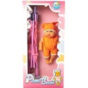 Resim Baston Pusetli Bebek Turuncu Tulumlu 