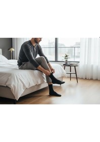 Resim Heren Socks Heren Bambu 4'lü Erkek Soket Çorap Siyah Premium , Burun Dikişsiz, Yıkamalı 