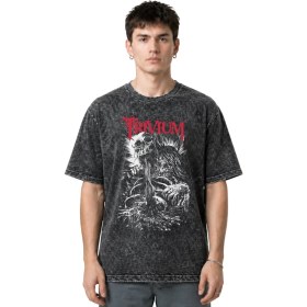 Resim Sevbano Trivium Rock Metal Müzik Grubu Ön Baskılı Unisex Oversize Eskitme Yıkamalı Tişört 