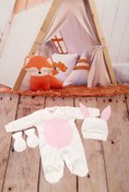 Resim lohusahamile Tavşanlı Ekru-pembe 3'lü Tulum Seti 
