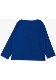 Resim Breeze Girls & Boys Erkek Çocuk Uzun Kollu Tişört Kaykaycı Gözlüklü Dinozor Baskılı 1-4 Yaş, Saks Mavisi-saks Mavisi Saks 
