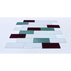 Resim MozaiKristaL Mutfak Tezgah Arası Kristal Cam Mozaik. Karodaki Cam Ölçüleri: 36X98X4 Mm. Karo Ölçüsü: 30X30CM. ( 11 Karo -1 Kutuda - 1 M2 Fiyatıdır ) 