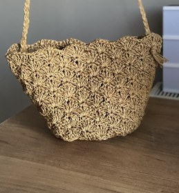 Resim Zuviel Deco Hasır yelpaze model örgü çanta 
