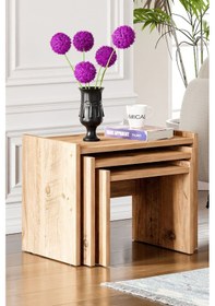 Resim Zg4 3'lü Zigon Sehpa - Çam Zg4 - Çam 