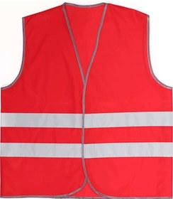Resim Bestguard Işçi Tipi Reflektörlü Kırmızı Ikaz Yeleği 5 Adet 