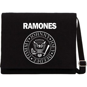Resim Ramones BW Siyah Kanvas Postacı Çantası - Siyah 