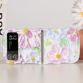 Resim Vintage Klasik Açık Pembe Yağlı Boya Çiçek Modeli Katlanabilir Zflip3/Zflip4/Zflip5 Cep Telefonu Kılıfı için Uygun 