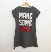 Resim Kız Çocuk Varak Pullu Elbise Antrasit Melanj 