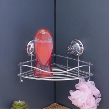 SAS Yapışkanlı Banyo Düzenleyici Şampuanlık Duş Rafı Siyah