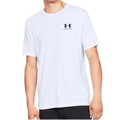 Resim Under Armour Sporstyle Left Chest Erkek Beyaz Tişört 1326799-100 