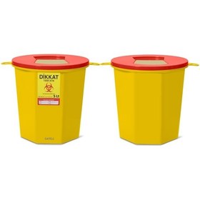 Resim Safell Tıbbi Atık Kutusu - Tıbbi Atık Kovası 5 Litre 5 Adet 