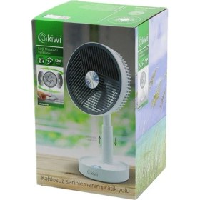 Resim Kiwi KFAN-7618 USB Şarjlı 5 Inç - 13.4cm Masa Üstü Vantilatör 3 Kademe Hız 5 Pls.kanat Ayarlı YÜKSEKLİK:20-28CM (5256) 