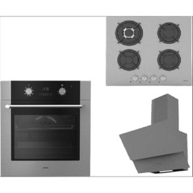 Resim Vinola Gri Camlı Ankastre Set 