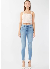 Resim Kadın Mavi Süper Skinny Fit Jean Pantolon 001 