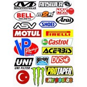 Resim Motosiklet Etiket Sticker Seti Model 3 A4 Boy 