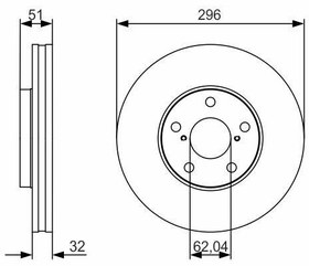 Resim FREN DİSKİ. ÖN. 296 MM / 32-3 MM HAVA KANALLI 