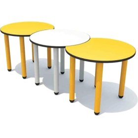 Resim Woody Life Üç Daire Çocuk Odası Anaokulu Kreş Masa 90 x 240 cm (Metal Ayaklı) 