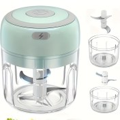 Resim 100ml/250ml USB Şarj Edilebilir Mini Elektrikli Sarımsak Sıkacağı ve Et Öğütücü - 1500 RPM, 36V, Dayanıklı PP Plastik, Kompakt Mutfak Aracı, Hızlı ve Kolay Yemek Hazırlığı, Sarımsak Ezici, Şık Tasarım, Şeffaf Tasarım 