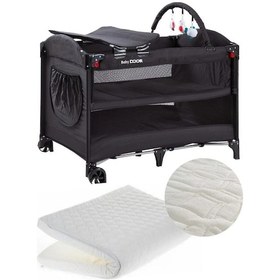 Resim Babydoor 2052 Madre Pro Oyun Parkı 70x110 Cm Bebek Beşik+yatak Hediyeli Siyah 