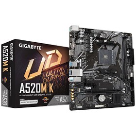 Resim Gigabyte A520M K 1.0 DDR4 AMD A520 Soket AM4 5100 MHz DDR4 mATX Gaming Anakart Gigabyte