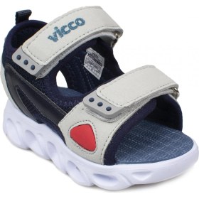 Resim Vicco 332.P21Y188 Işıklı Erkek Çocuk Sandalet 30 Numara Microfiber Lacivert Phylon Malzemeden Üretildi 