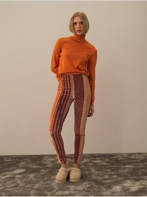 Resim Xint Yüksek Bel Slim Fit Pano Baskı Tayt 24kb67470409-035 Turuncu 