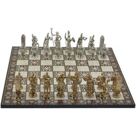 Resim Gifthome Metal Satranç Takımı - Seti Battal yunan parlak Kat 