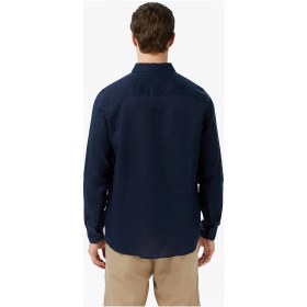 Resim Nautica Erkek Lacivert Regular Fit Keten Gömlek W65101T.4NV 