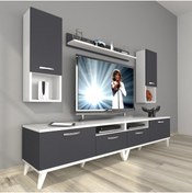 Resim Decoraktiv Eko 5220da Mdf Retro Tv Ünitesi Tv Sehpası - Beyaz - Antrasit 