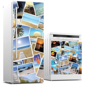Resim Ve Bulaşık Makinası Beyaz Eşya Sticker Kaplama Tatil Kolaj 