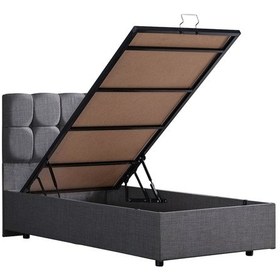 Resim Setaymobilya Baza, Berlin Tek Kişilik Baza + Başlık Seti, Gri 