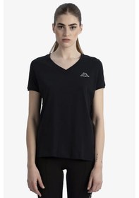 Resim Kappa Logo Cabou Kadın Siyah Tişört Siyah 