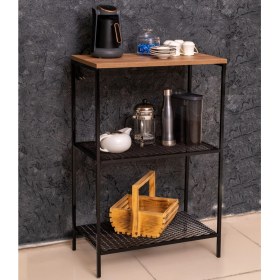 Resim Miray Evim Erzak Malzeme Dolabı Mutfak Rafı Telli Model Atlantik Çam 