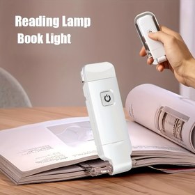 Resim 1 adet Şarj Edilebilir LED Kitap Lambası, USB Şarj, Düğme Kontrolü, Siyah ve Beyaz Renklerde Mevcut, Taşınabilir Okuma Lambası, Yatak, Araba, Yurt Odası için Uygun, Lityum Pil ile Çalışır, Plastik 