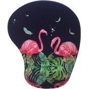 Resim Flamingo Baskılı Bilek Destekli Mouse Pad 21x25cm - DS105 